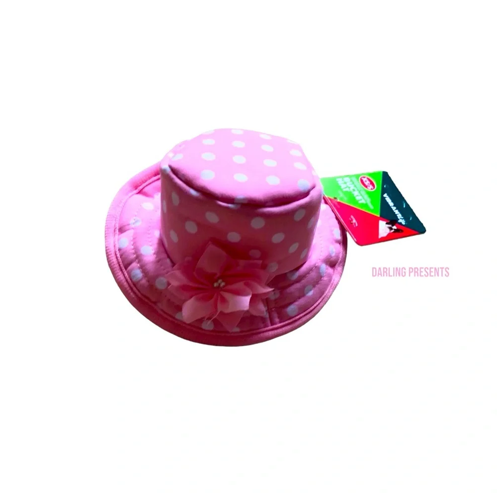Vibrant Life Polkadot Bucket Hat Dog Color Pink Size XS/S